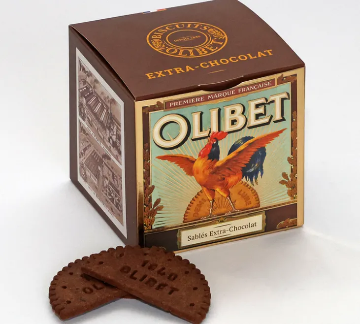 Biscuits sablés au chocolat - Boîte de 24 demi-lunes (140 g) - OLIBET