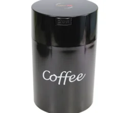 Boite conservatrice avec vide d'air 500gr/1.85L noire avec logo - Coffeevac
