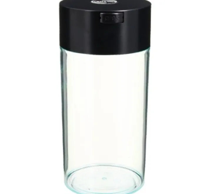 Boite conservatrice avec vide d'air 680gr/2.35L - noire et transparente - Coffeevac