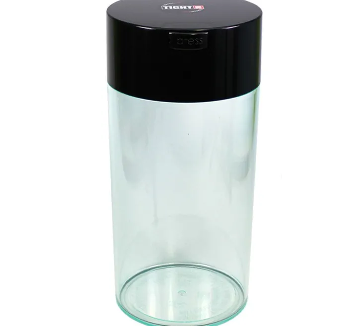 Boite conservatrice avec vide d'air 680gr/2.35L - noire et transparente - Coffeevac