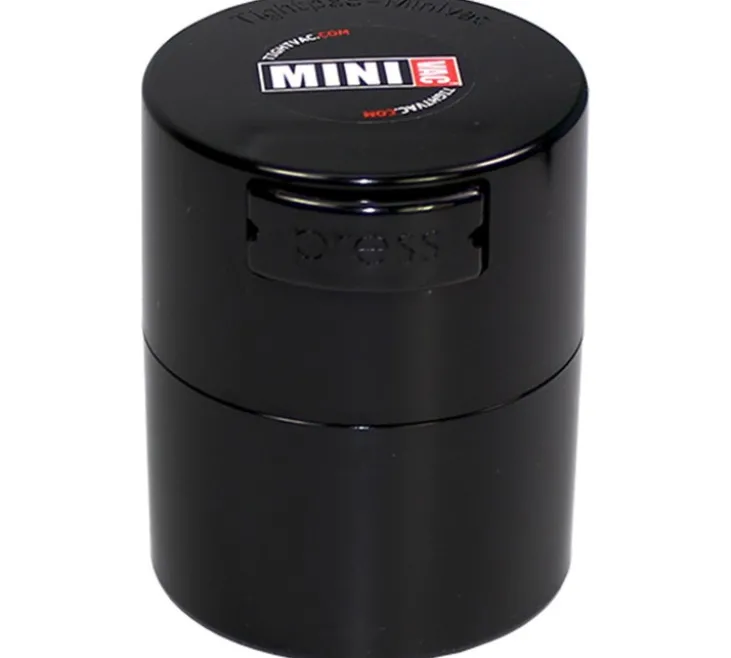 Boite conservatrice avec vide d'air noire 40g / 0.12L MiniVac - Coffeevac