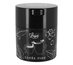 Boite conservatrice noire avec vide d'air 250g - Cafés Lugat