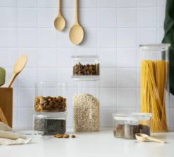Boîte de conservation carrée en verre 800ml - PEBBLY