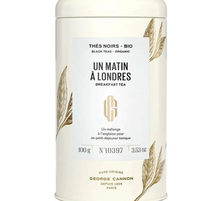 Boîte Thé Noir Un Matin à Londres Pure Origine Bio - Vrac 100 g - GEORGE CANNON
