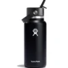 Bouteille isotherme Wide Mouth with Flex Straw Cap Noir 94 cl - HYDRO FLASK