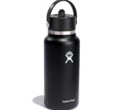 Bouteille isotherme Wide Mouth with Flex Straw Cap Noir 94 cl - HYDRO FLASK