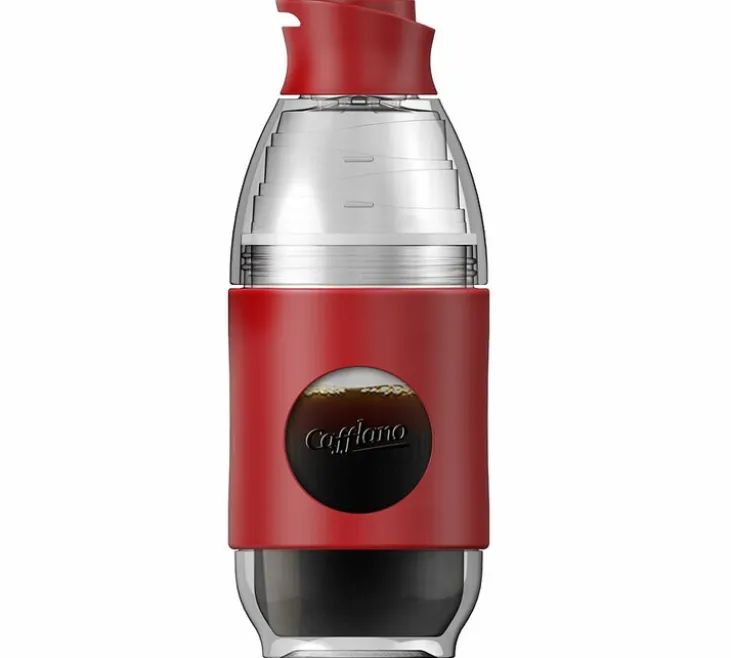 Cafetière filtre et bouteille nomade CAFFLANO Go-Brew rouge