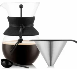 Cafetière manuelle Bodum Pour Over contour noir 8 tasses / 1L