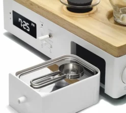 Cafetière programmable JOY RESOLVE Barisieur avec réveil - Blanc et bois de noyer