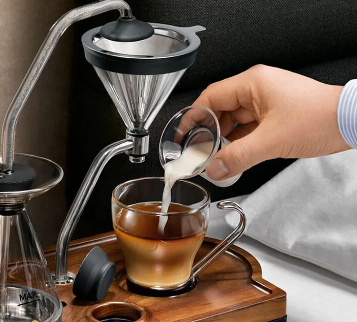 Cafetière programmable JOY RESOLVE Barisieur avec réveil - Noir et bois de noyer