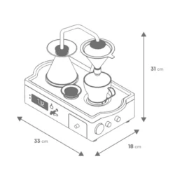 Cafetière programmable JOY RESOLVE Barisieur avec réveil - Noir et bois de noyer