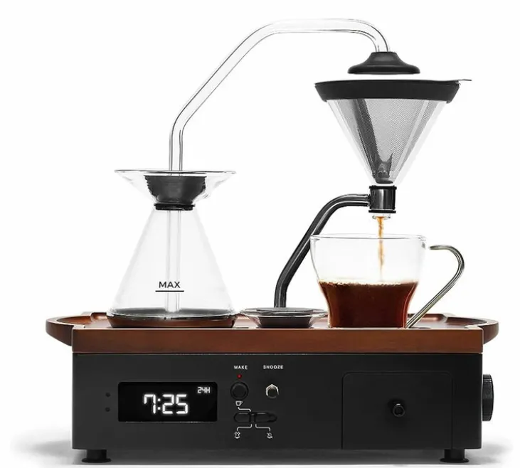 Cafetière programmable JOY RESOLVE Barisieur avec réveil - Noir et bois de noyer
