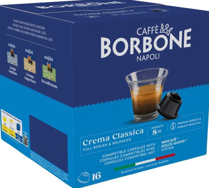 16 capsules compatibles Nescafé Dolce Gusto* Crema Classica - CAFFE BORBONE