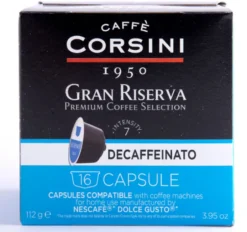 80 capsules compatibles Nescafé* Dolce Gusto* Gran Riserva Decaffeinato – CORSINI