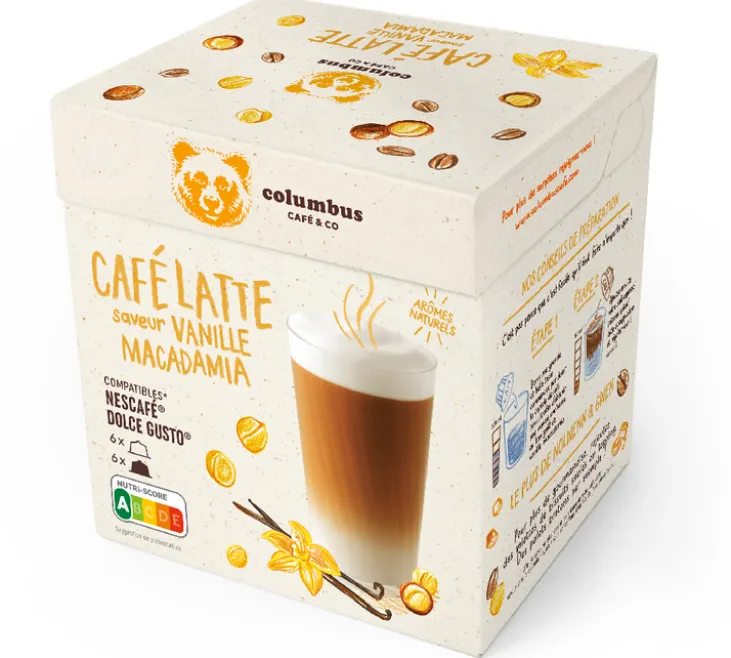 12 capsules compatibles Nescafé* Dolce Gusto* Latte vanille macadamia – COLUMBUS