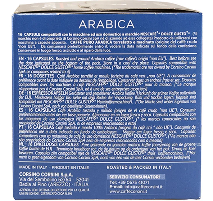 80 capsules compatibles Nescafé* Dolce Gusto* Gran Riserva Arabica – CORSINI