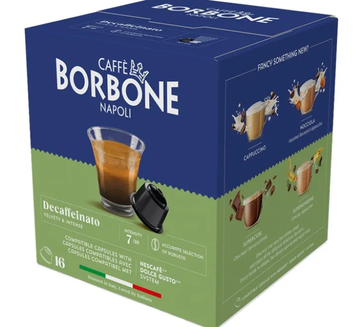 16 capsules compatibles Nescafé Dolce Gusto* Decaffeinato - CAFFE BORBONE