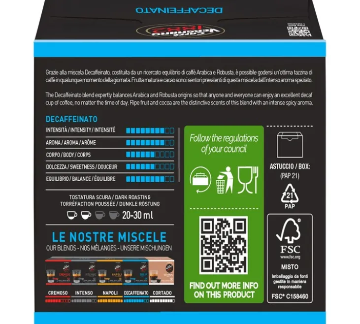 12 capsules compatibles Nescafé* Dolce Gusto* Decaffeinato - CAFFE VERGNANO