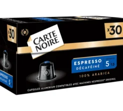 30 capsules compatibles Nespresso* Original Espresso Décaféiné - CARTE NOIRE