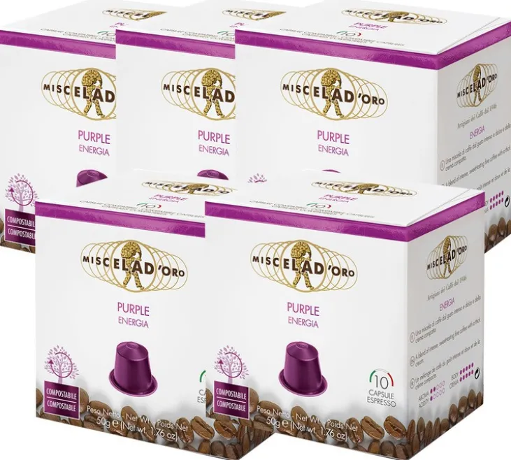 50 capsules compatibles Nespresso* Original Purple Energia - MISCELA D'ORO