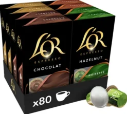 80 capsules compatibles Nespresso* Original - 4 cafés aromatisés - L'OR ESPRESSO