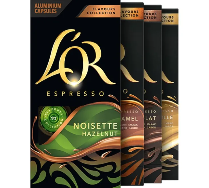 80 capsules compatibles Nespresso* Original - 4 cafés aromatisés - L'OR ESPRESSO