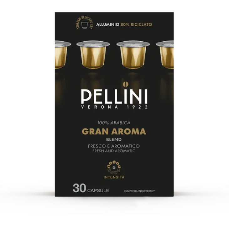 30 capsules compatibles Nespresso* Original Gran Aroma - PELLINI