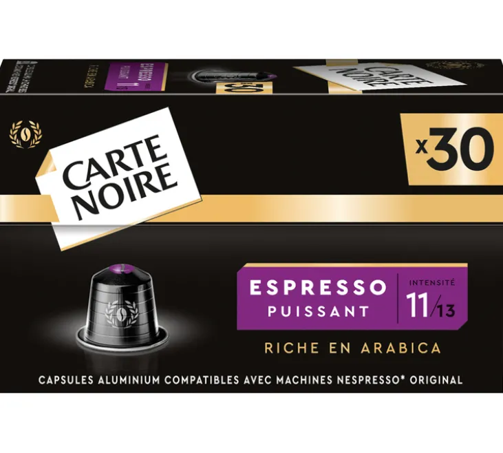 30 capsules compatibles Nespresso* Original Espresso Puissant n°11 - CARTE NOIRE