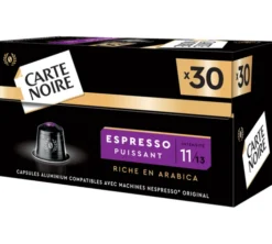 30 capsules compatibles Nespresso* Original Espresso Puissant n°11 - CARTE NOIRE