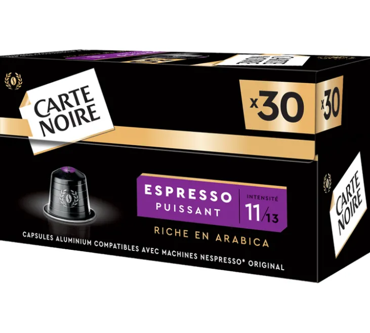30 capsules compatibles Nespresso* Original Espresso Puissant n°11 - CARTE NOIRE