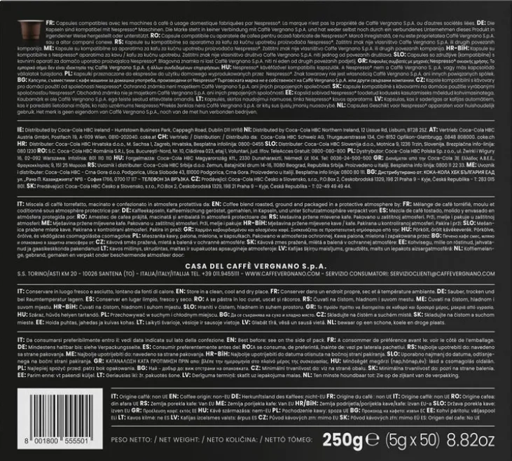 50 capsules compatibles Nespresso* Original Napoli - CAFFE VERGNANO
