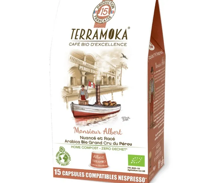 15 capsules compatibles Nespresso* Original Mr Albert Bio compostables - TERRAMOKA