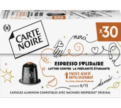 30 capsules compatibles Nespresso* Original Espresso Solidaire - CARTE NOIRE
