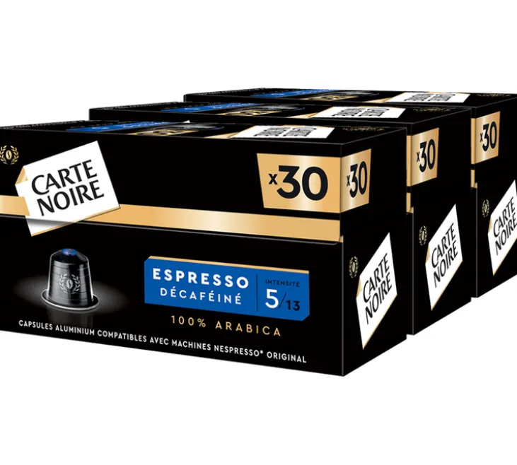 90 capsules compatibles Nespresso* Original Espresso Décaféiné - CARTE NOIRE