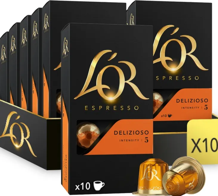 100 capsules compatibles Nespresso* Original Espresso Delizioso - L'OR ESPRESSO