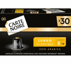 30 capsules compatibles Nespresso* Original Espresso Lungo N°6 - CARTE NOIRE
