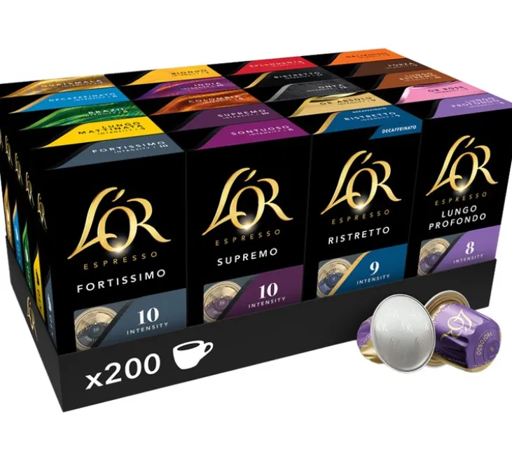 200 capsules compatibles Nespresso* Original - Assortiment - L'OR ESPRESSO