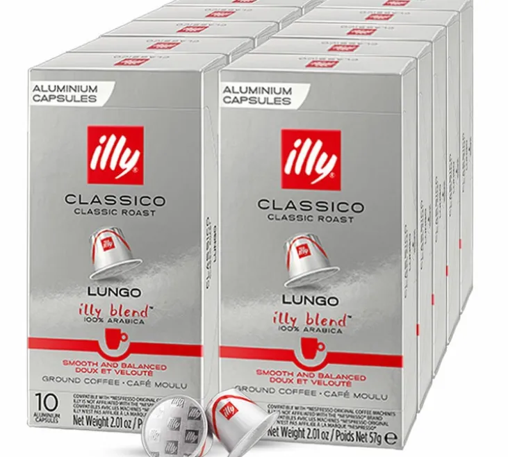100 capsules compatibles Nespresso* Original Lungo Torréfaction Classico - ILLY