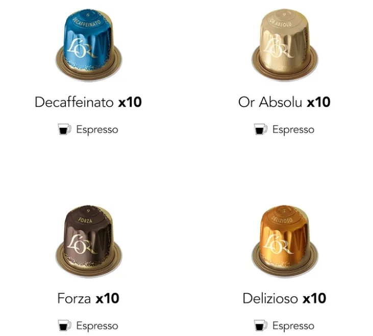 120 capsules compatibles Nespresso* Original - Assortiment 8 variétés - L'OR ESPRESSO