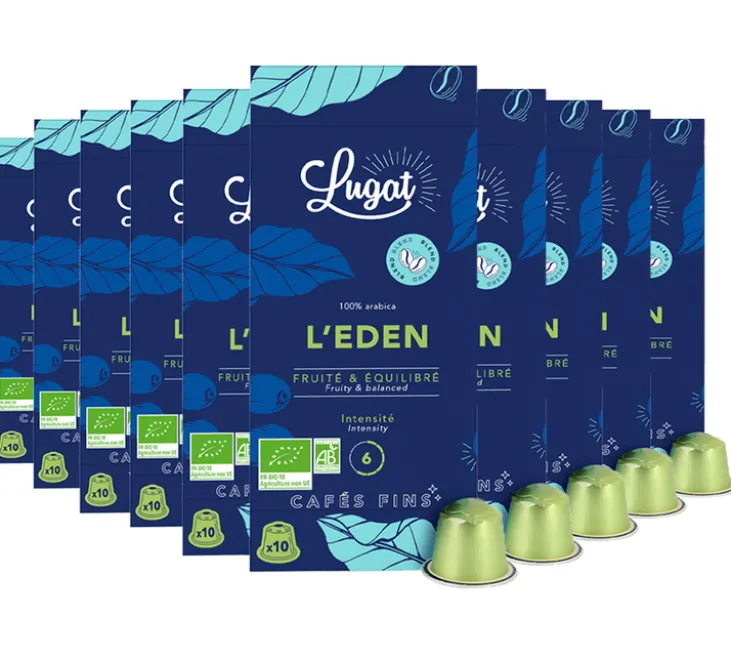 100 capsules compatibles Nespresso* Original L'Eden bio - LUGAT