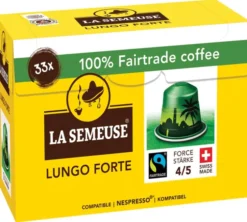 33 capsules compatibles Nespresso* Original Lungo Forte - Fairtrade - LA SEMEUSE