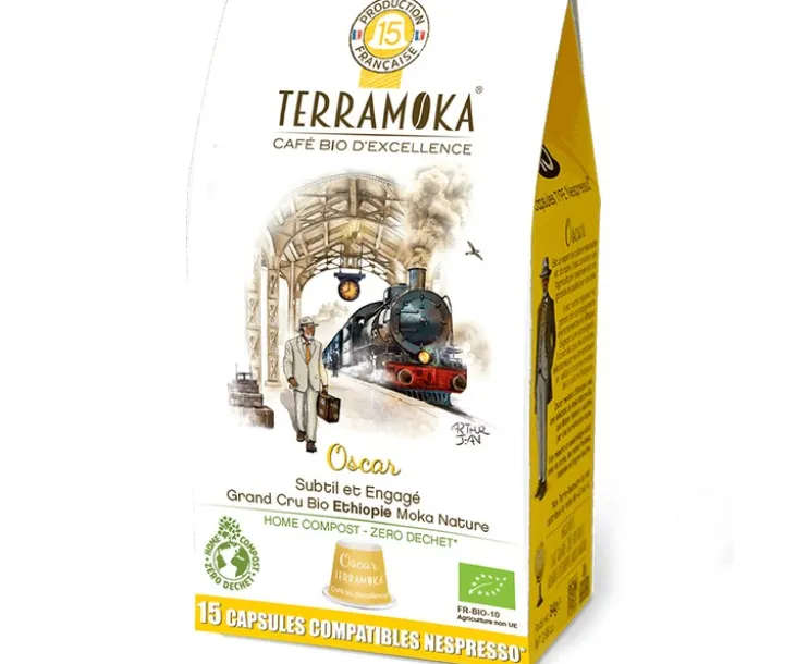 15 capsules compatibles Nespresso* Original Sir Oscar Bio - TERRAMOKA