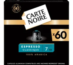 60 capsules compatibles Nespresso* Original - Espresso Classique n°7 - CARTE NOIRE