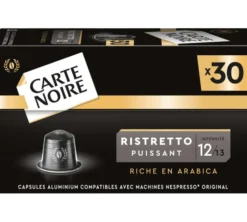 30 capsules compatibles Nespresso* Original - Ristretto Puissant N°12 - CARTE NOIRE