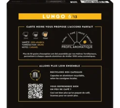 60 capsules compatibles Nespresso* Original Espresso Lungo N°6 - CARTE NOIRE