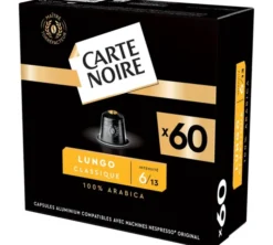 60 capsules compatibles Nespresso* Original Espresso Lungo N°6 - CARTE NOIRE