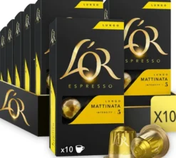 100 capsules compatibles Nespresso* Original Lungo Mattinata - L'OR ESPRESSO