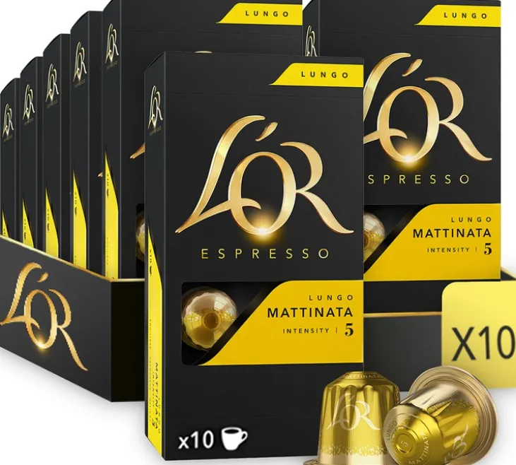 100 capsules compatibles Nespresso* Original Lungo Mattinata - L'OR ESPRESSO