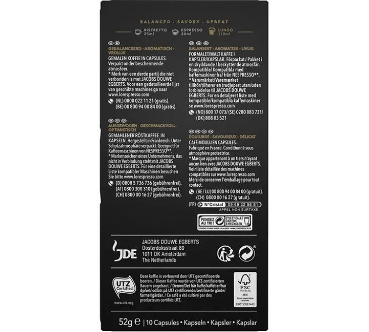 100 capsules compatibles Nespresso* Original Lungo Mattinata - L'OR ESPRESSO