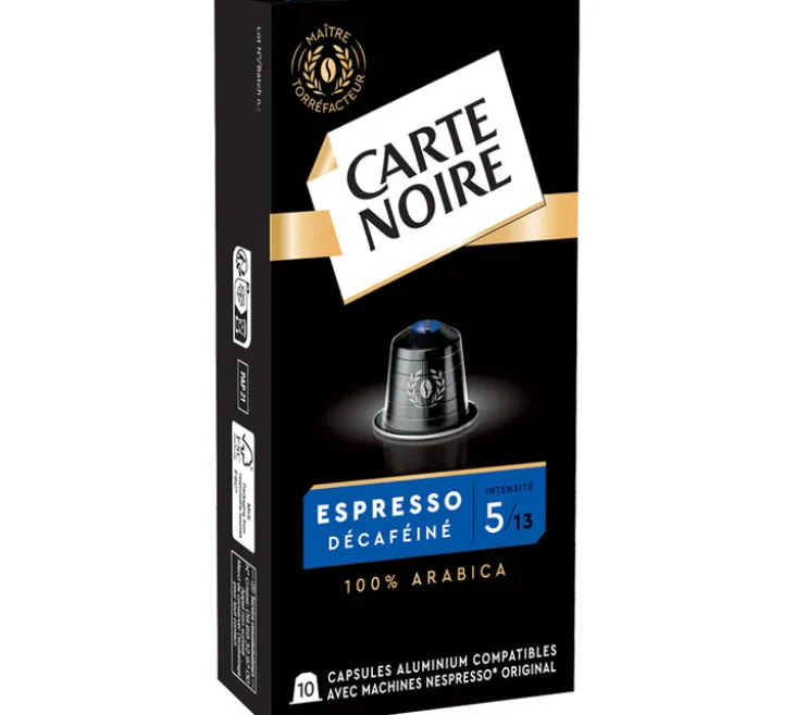 50 capsules compatibles Nespresso* Original Espresso Décaféiné - CARTE NOIRE